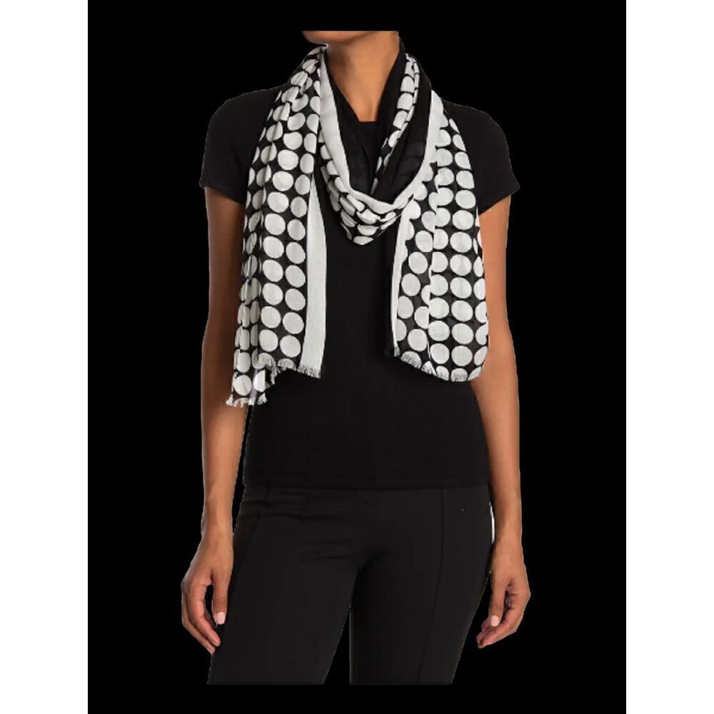 New Kate Spade Dance Floor Oblong Scarf Black‎